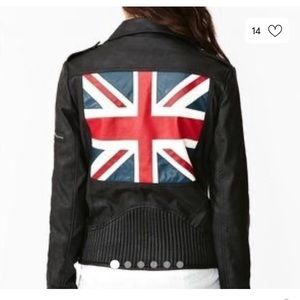 UNIF Leather Jacket with Union Jack Flag